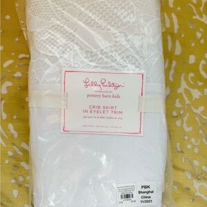 Lilly Pulitzer x pottery barn kids Crib Skirt In Eyelet Trim